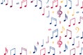 Music notes background. Banner template. Melody symbol. Royalty Free Stock Photo