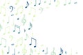 Music notes background. Banner template. Melody symbol. Royalty Free Stock Photo