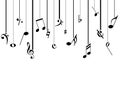 Music notes background with black lines Royalty Free Stock Photo