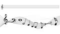 Music Notes Background - Black Vector Illustration - Isolated On White Background Royalty Free Stock Photo