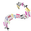 Music notes background, musical theme composition