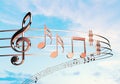 Music notes on background Royalty Free Stock Photo