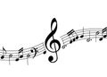 Music Notes Background with treble clef