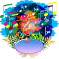 Music notes banner Royalty Free Stock Photo
