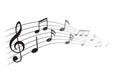 Music notes, black group musical notes - vector Royalty Free Stock Photo