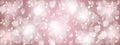 Music Notes, Bokeh and Sparkles in Pink Background Banner