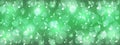 Music Notes, Bokeh and Sparkles in Shining Green Background Banner