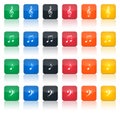 Music notes buttons