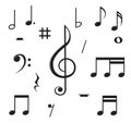 Music notes chaos Royalty Free Stock Photo