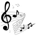 Music notes chords vector background