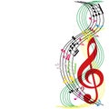 Music notes composition, musical theme background, vector illustration. Royalty Free Stock Photo