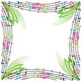 Music notes composition, musical theme background, vector illustration. Royalty Free Stock Photo