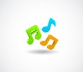 Music notes 3d icon Royalty Free Stock Photo