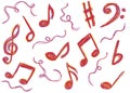 Music notes doodles Royalty Free Stock Photo