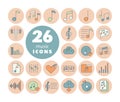 Music notes flat vector icons set Royalty Free Stock Photo