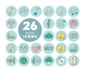 Music notes flat vector icons set Royalty Free Stock Photo