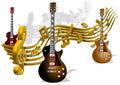 Music notes and guitars