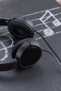 Music notes with headphones Royalty Free Stock Photo