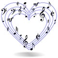 Music notes heart Royalty Free Stock Photo