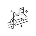 Music notes icons set. Black notes symbol on white background. Musical key signs. Vector symbols on white background Royalty Free Stock Photo