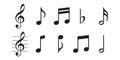 Music notes icons on white background Royalty Free Stock Photo
