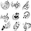 Music notes.