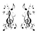 Music notes and mirror image