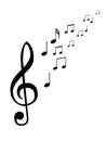 Music notes, musical design element, isolated. Vector illustration EPS10 Royalty Free Stock Photo