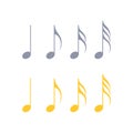 Music notes, musical design element, isolated, vector illustration.in trendy style on white background Royalty Free Stock Photo