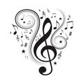 Music notes, musical notes with stars Royalty Free Stock Photo