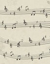 music notes old pattern Royalty Free Stock Photo