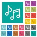 Music notes outline square flat multi colored icons