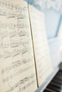 The music notes on the piano Royalty Free Stock Photo