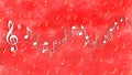 Music Notes in Red Background Royalty Free Stock Photo