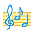 music notes retro color icon vector illustration Royalty Free Stock Photo