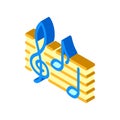 music notes retro isometric icon vector illustration Royalty Free Stock Photo