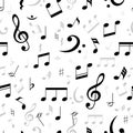 Music notes seamless pattern