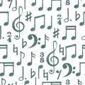 Music notes seamless pattern Royalty Free Stock Photo