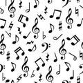 Music notes seamless pattern