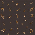 Music notes seamless pattern. Musical notation background. Royalty Free Stock Photo