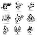 Music notes. Set of music design elements or icons Royalty Free Stock Photo