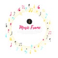 Music notes shape path. Modern colorful abstract musical background. Vector illustration Royalty Free Stock Photo