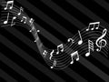 Music notes signs white black abstract