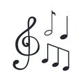 Music Notes, Sketches Icons Closeup Melody Design