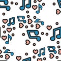 Music notes, song, melody or tune flat vector icon for musical apps and websites. eps 10 Royalty Free Stock Photo