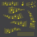 Music notes, song, melody or tune flat vector icon for musical apps and websites Royalty Free Stock Photo