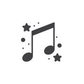 Music notes with stars icon vector