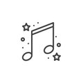 Music notes with stars line icon Royalty Free Stock Photo