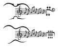 Music notes on stave Royalty Free Stock Photo