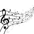 Music notes on a stave or staff vector design illustration Royalty Free Stock Photo